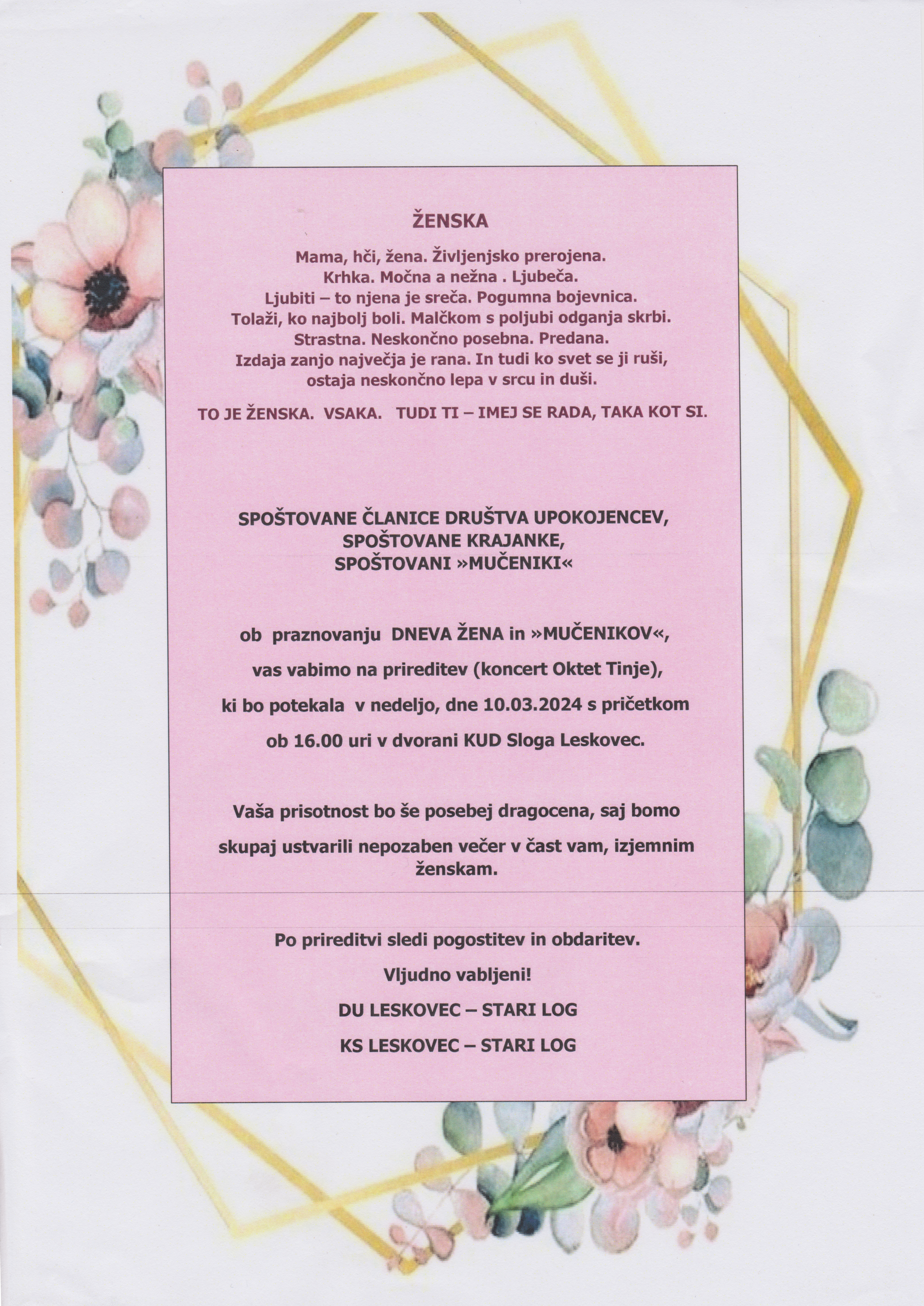 Vabilo na prireditev