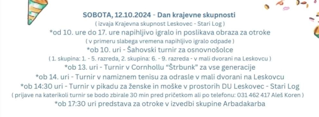 Dan krajene skupnosti Leskovec - Stari Log