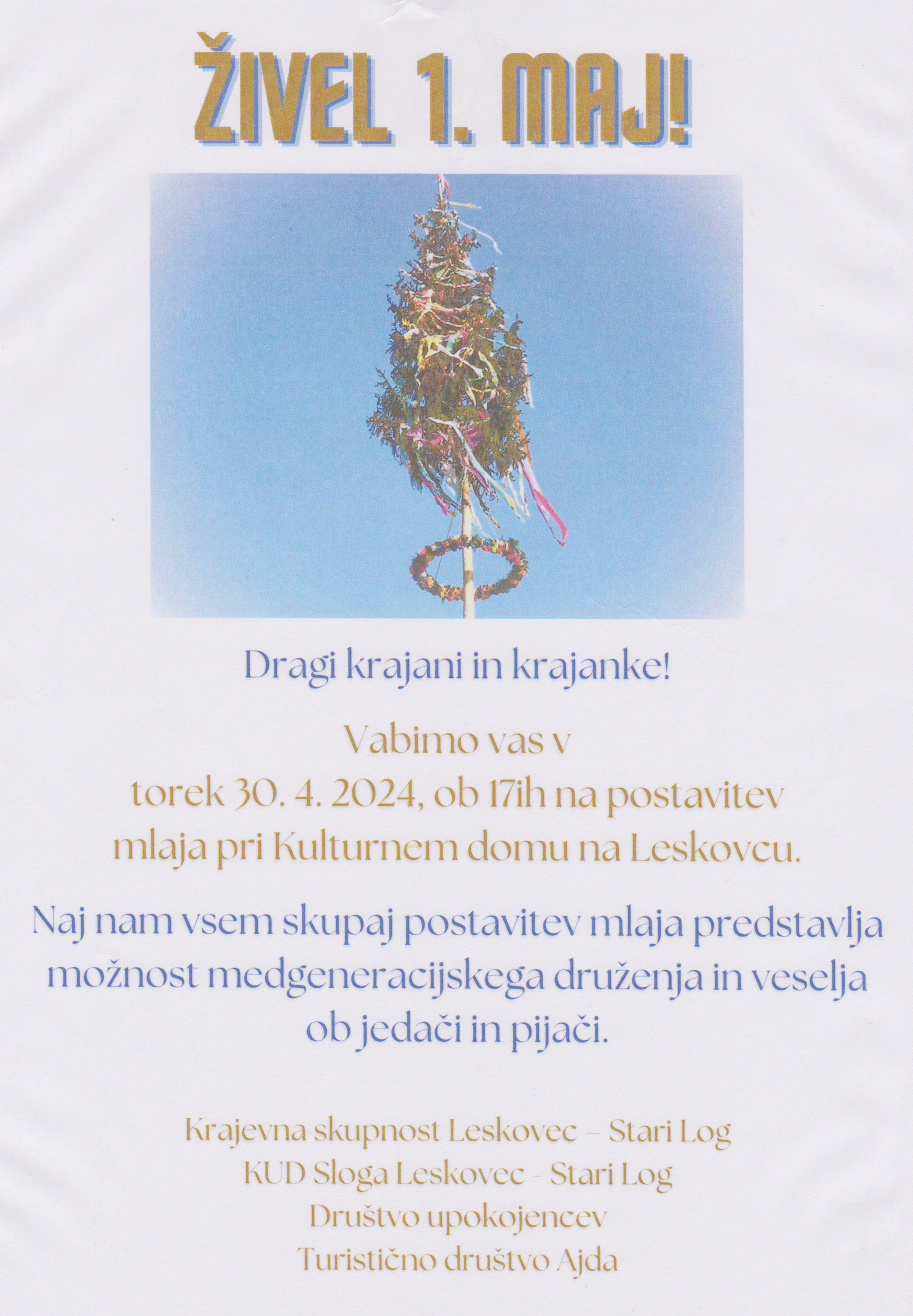 Vabilo na postavitev mlaja