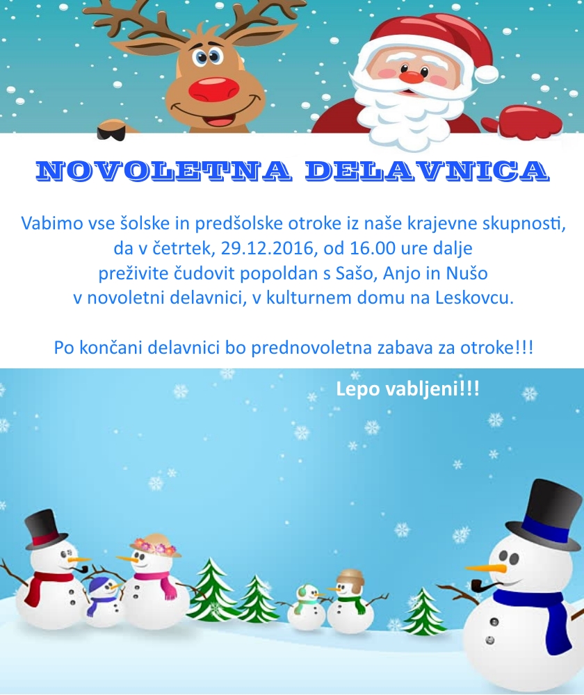 Vabilo na novoletno delavnico